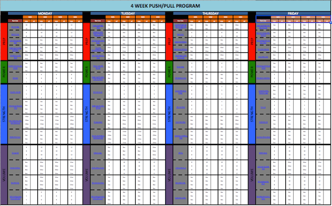 FREE 4-Week Push/Pull Strength Training&nbsp;Template